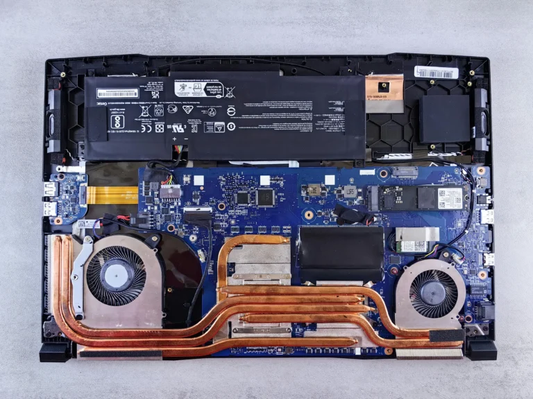 Laptop's motherboard open